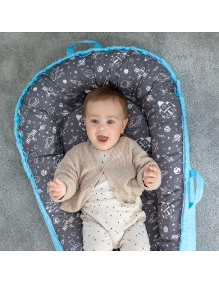 Cuna para Bebés Beeezy Buddies Azul/Gris 0-24 Meses Portátil