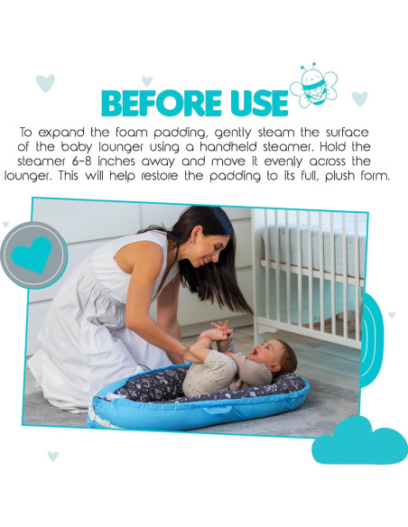 Cuna para Bebés Beeezy Buddies Azul/Gris 0-24 Meses Portátil