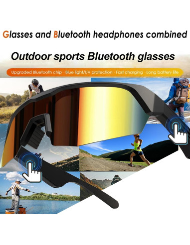 Gafas Inteligentes Bluetooth Doradas con Protección UV