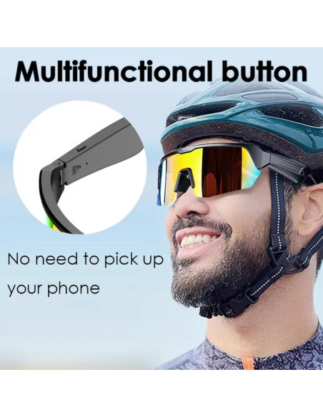 Gafas Inteligentes Bluetooth Doradas con Protección UV
