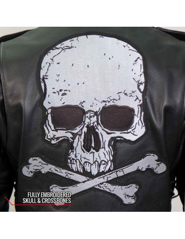 Chaqueta de Cuero para Motocicleta Hot Leathers JKM2001 Negra