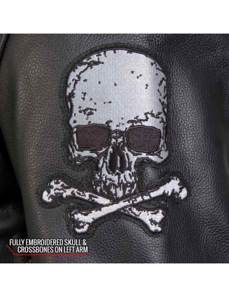 Chaqueta de Cuero para Motocicleta Hot Leathers JKM2001 Negra