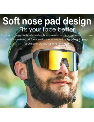 Gafas Inteligentes Bluetooth Doradas con Protección UV