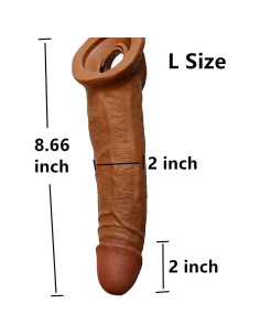 Extensor de Pene Reutilizable Suave Marrón Z301 2