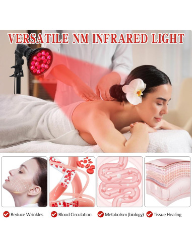 Lámpara de Terapia de Luz Roja SAVILER 660nm 850nm Alivio Dolor