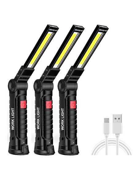 Luz de Trabajo LED Recargable UNUSROOM 3PCS 1200 Lúmenes