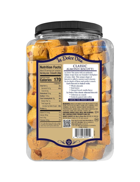 Galletas Biscotti Italianas La Dolce Vita Almendra 1134 g