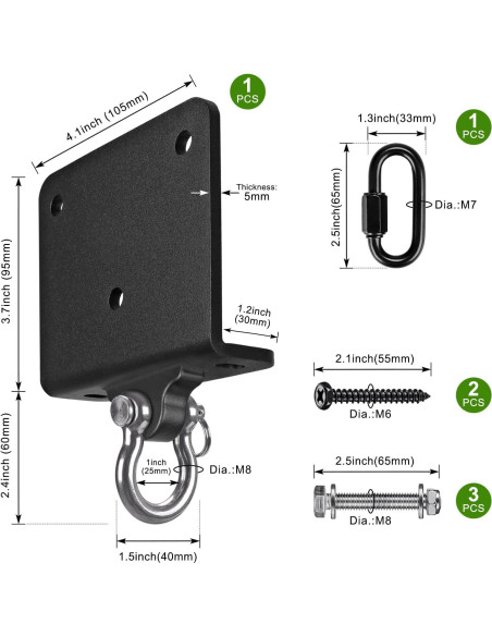 Soporte de bolsa pesada Kipika para pared, ajustable y rotatable