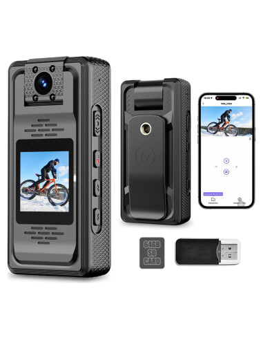 Cámara Corporal SworRishi 2K con SD 64GB y Visión Nocturna