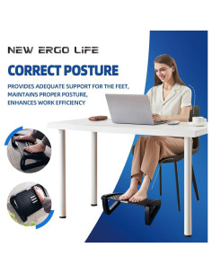 Reposapiés Ergonómico Blanco Ergo Life Ajustable 6 Posiciones 2