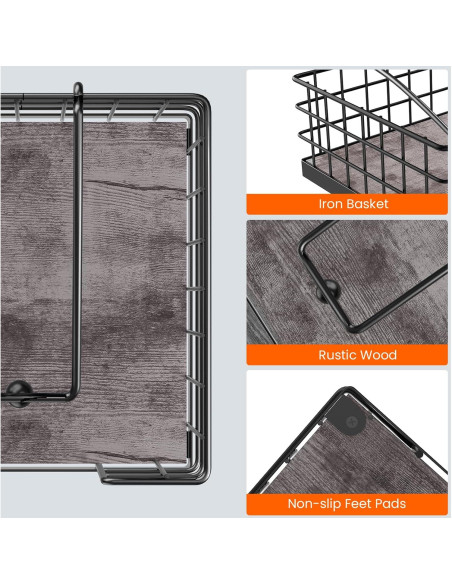 Soporte de Servilletas Homode Gris Rústico 20x20 cm