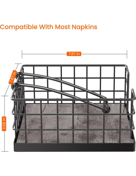 Soporte de Servilletas Homode Gris Rústico 20x20 cm