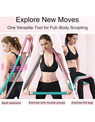 Hula Hoop con Peso YesPikko 1.36kg Plegable para Fitness