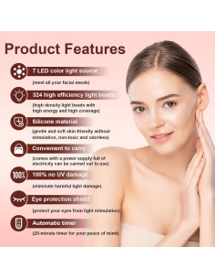 Máscara LED Terapia Luz Roja MLriyl 7 Modos Facial 2