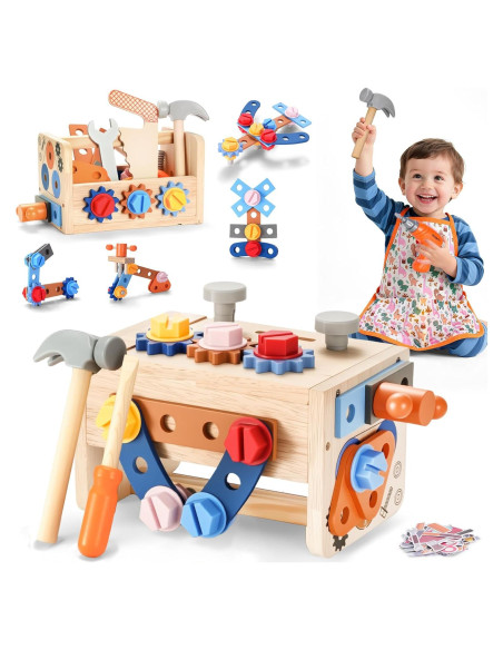 Juego de Herramientas de Madera REXBETI 43Pcs para Niños