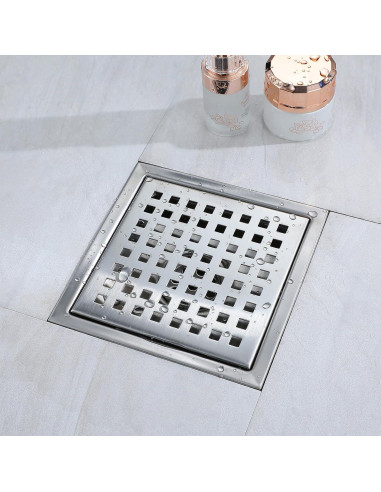 Desagüe Cuadrado TRJIKAG 10.16x10.16 cm Acero Inoxidable Níquel