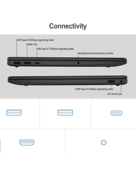 Laptop HP 15.6" HD, Intel Quad-Core N200, 16GB RAM, 128GB SSD, Windows 11