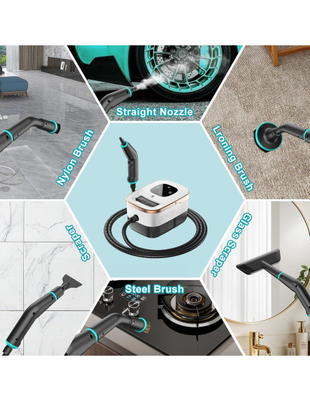 Limpiador de Vapor Huuflyty 2500W 1.3L 6 Niveles Ajustables