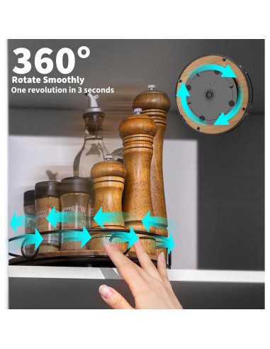 Organizador giratorio Lazy Susan Nucookery 25.4 cm madera ecológica