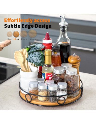 Organizador giratorio Lazy Susan Nucookery 25.4 cm madera ecológica
