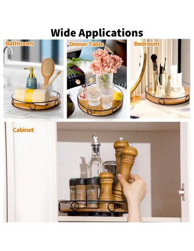 Organizador giratorio Lazy Susan Nucookery 25.4 cm madera ecológica