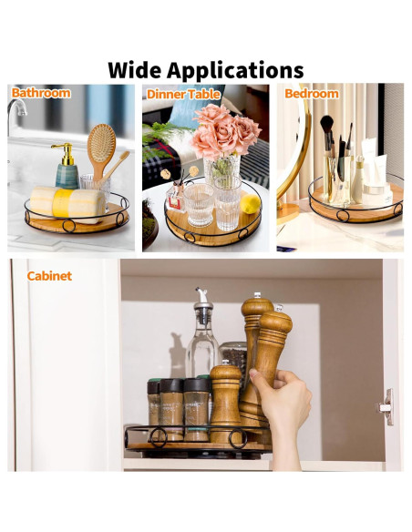 Organizador giratorio Lazy Susan Nucookery 25.4 cm madera ecológica