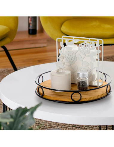 Organizador giratorio Lazy Susan Nucookery 25.4 cm madera ecológica