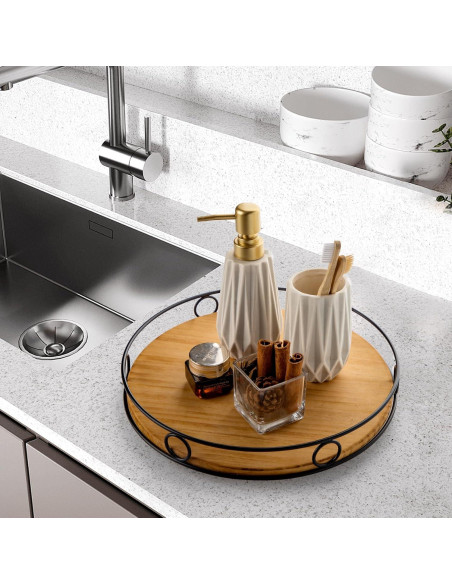 Organizador giratorio Lazy Susan Nucookery 25.4 cm madera ecológica