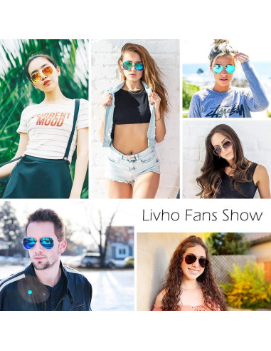 Gafas de Sol Livh Aviador Polarizadas UV400 Dorado