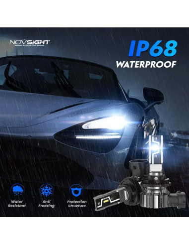 Bombillas de Luz de Niebla LED NOVSIGHT H11 20000 Lúmenes 6500K