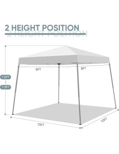 Carpa Plegable GDY 2.44x3.05 m Blanca, Refugio Portátil 2