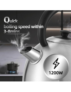 Hervidor Eléctrico Ohigitecki 1.7L Acero Inoxidable 1200W 2