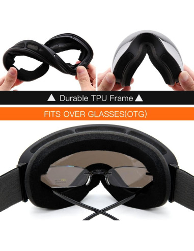 Gafas de esquí JULI BNC, Antiempañante, Esféricas, UV400