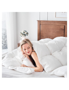 Edredón de Plumas de Pato DownAero Queen 100% Algodón Blanco