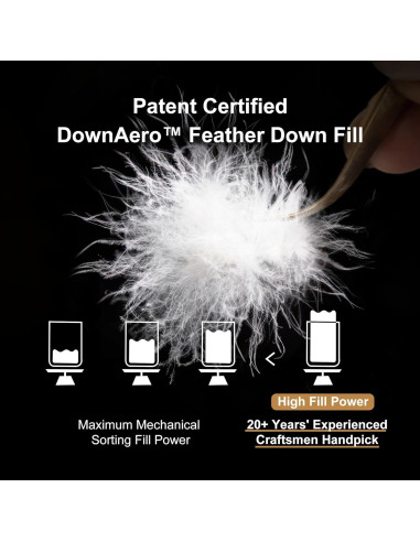 Edredón de Plumas de Pato DownAero Queen 100% Algodón Blanco