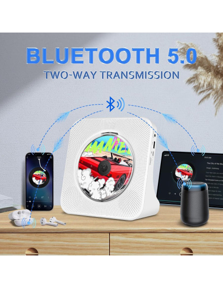 Reproductor de CD portátil TODANGAI KC-806 Bluetooth FM USB