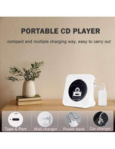 Reproductor de CD portátil TODANGAI KC-806 Bluetooth FM USB