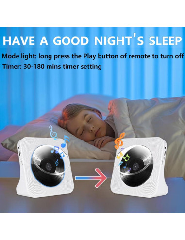 Reproductor de CD portátil TODANGAI KC-806 Bluetooth FM USB