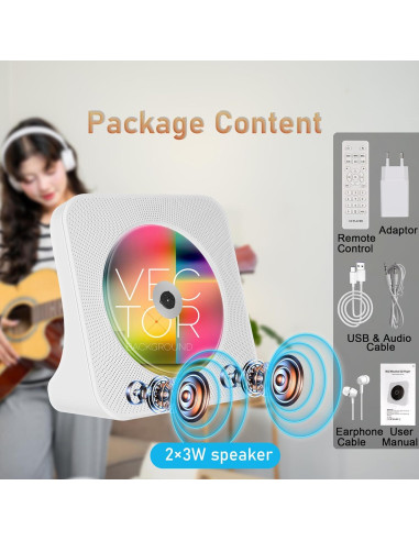 Reproductor de CD portátil TODANGAI KC-806 Bluetooth FM USB