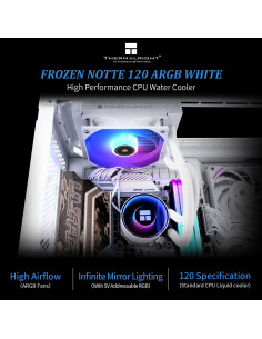 Enfriador de CPU AIO Thermalright Frozen Notte 120 ARGB Blanco 2