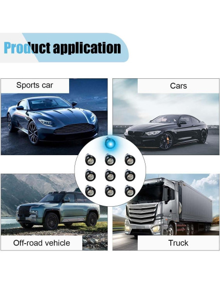 10 Luces LED Ojo de Águila KITUREK 12V Impermeables Azul