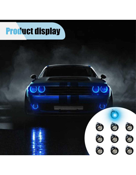 10 Luces LED Ojo de Águila KITUREK 12V Impermeables Azul