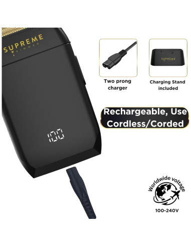 Afeitadora Doble de Foil Supreme Trimmer STF602 Impermeable