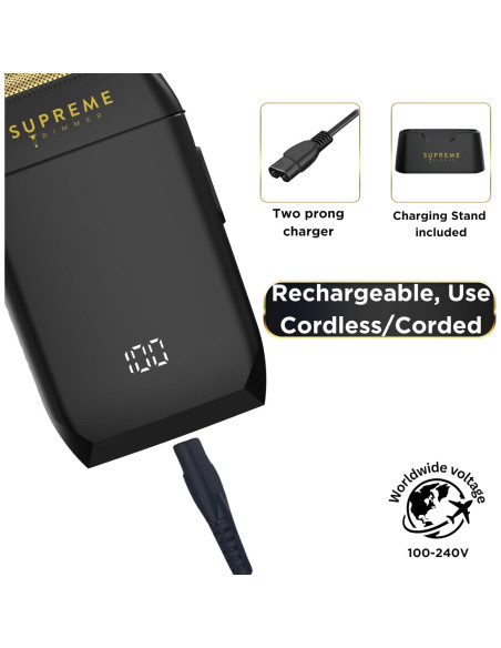 Afeitadora Doble de Foil Supreme Trimmer STF602 Impermeable