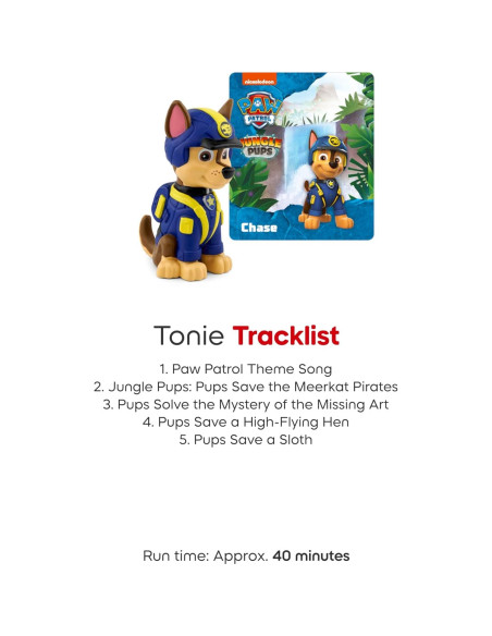 Figura de Juguete Tonies Chase PAW Patrol Jungle Pups 10.8cm