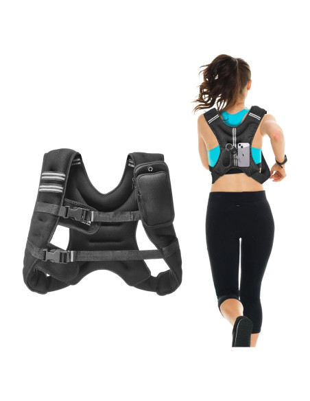 Chaleco con peso VEVOR 5.4 kg ajustable con reflectante