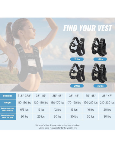 Chaleco con peso VEVOR 5.4 kg ajustable con reflectante