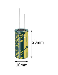20 Capacitores Electrolíticos Cermant 3300uF 6.3V 10x20mm 2