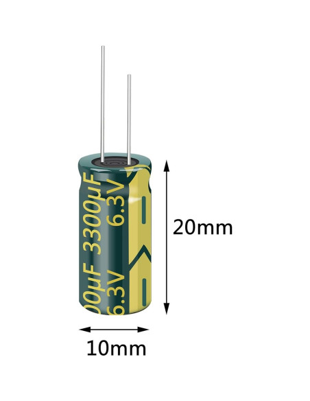 20 Capacitores Electrolíticos Cermant 3300uF 6.3V 10x20mm