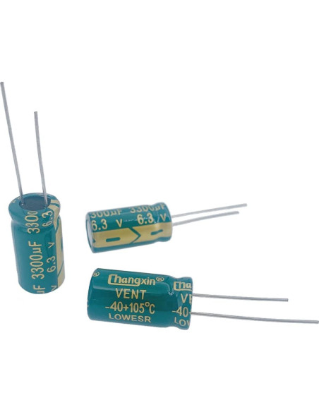 20 Capacitores Electrolíticos Cermant 3300uF 6.3V 10x20mm